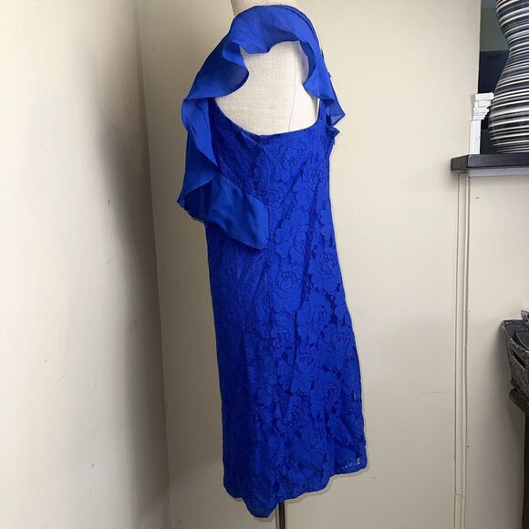 Metaphor Blue Lace Chiffon Embellishment Dress Size 7/8 - Picture 3 of 7
